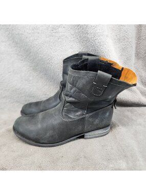 Eric Michael Shoes Womens Size EU 38 US 7.5 Black Leather Mid Boots *Read*